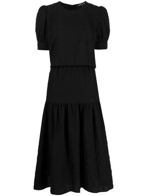 tout a coup textured top and skirt set - Black