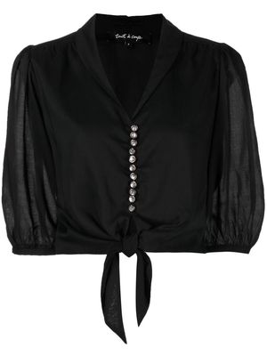 tout a coup tied-waist fastening blouse - Black