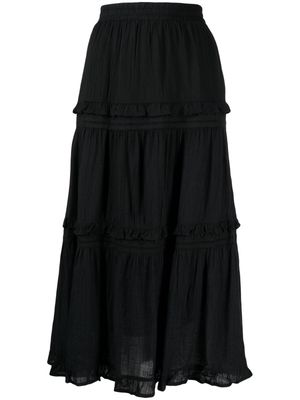 tout a coup tiered midi skirt - Black
