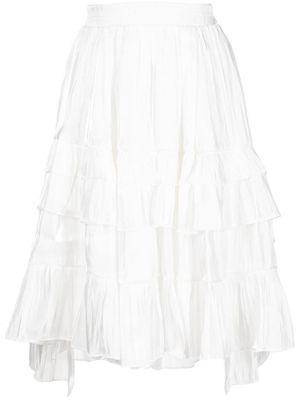 tout a coup tiered ruffled skirt - White