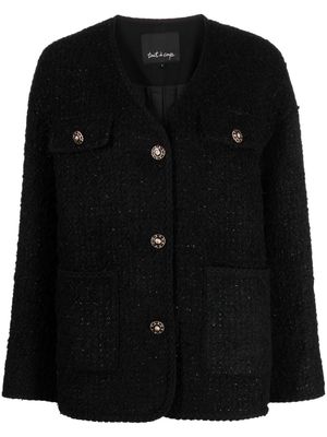 tout a coup tweed button-up jacket - Black