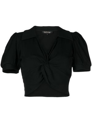 tout a coup twisted-front cropped top - Black