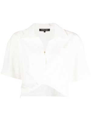 tout a coup twisted short-sleeve shirt - White