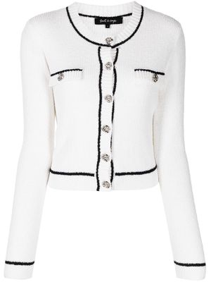 tout a coup two-tone knitted cardigan - White