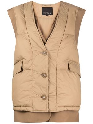 tout a coup V-neck padded gilet - Brown