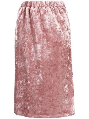 tout a coup velvet-effect midi-skirt - Pink