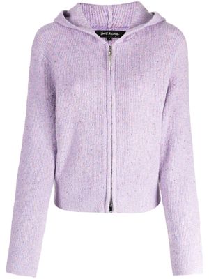 tout a coup zip-up knitted hoodie - Purple