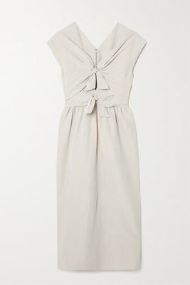 TOVE - Bea Woven Midi Dress - Gray