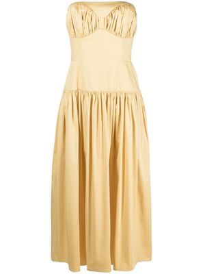 TOVE Lauryn strapless midi dress - Yellow