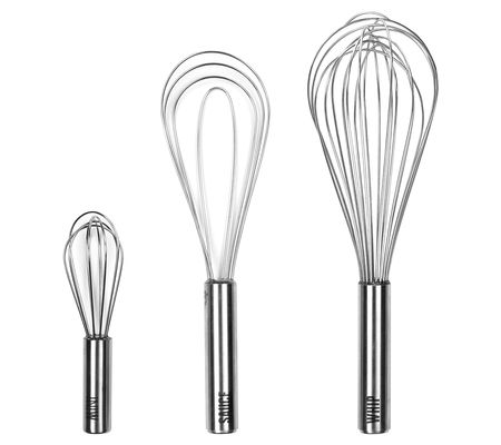 Tovolo Set of 3 Stainless Steel Assorted Whisks