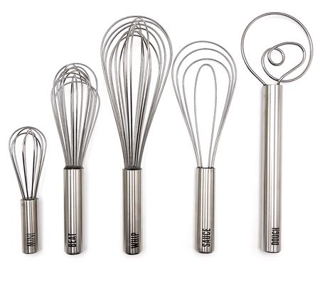 Tovolo Set of 5 Assorted Stainless Steel Whisk Bundle