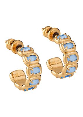 Toy 18K-Gold-Plated, Glass & Enamel Mini Hoop Earrings
