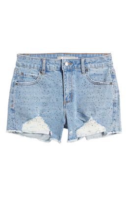 Tractr Kids' Glitz & Glam Distressed Jeans Shorts in Indigo