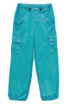 Tractr Kids' Parachute Cargo Pants in Turquoise