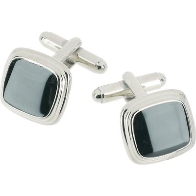 Trafalgar Black Onyx Cuff Links in Silver 