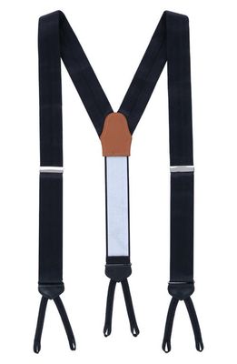 Trafalgar Classic Herringbone Silk Suspenders in Black