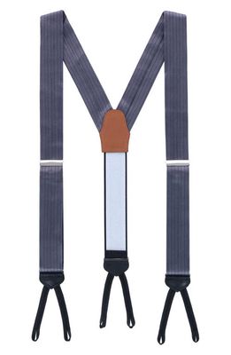 Trafalgar Classic Herringbone Silk Suspenders in Pewter