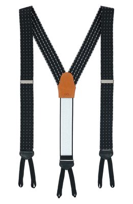 Trafalgar Pindot Silk Formal Suspenders in Black/White