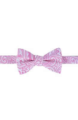 Trafalgar Sutton Silk Bow Tie in Pink Paisley
