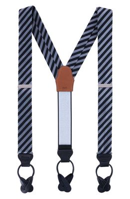 Trafalgar The Aristocrat Stripe Silk Suspenders in Black