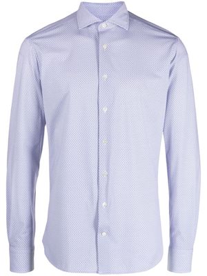 Traiano Milano geometric-pattern long-sleeve shirt - White
