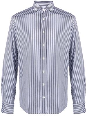 Traiano Milano spread-collar striped shirt - Blue
