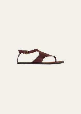 Trani Calfskin Ankle-Strap Sandals