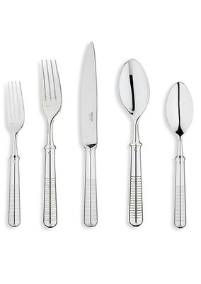 Transat Silver Plate Five-Piece Stainless Steel Flatware Set