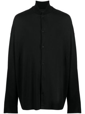 Transit band-collar cotton shirt - Black