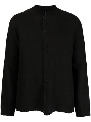 Transit band-collar linen-cotton shirt - Black