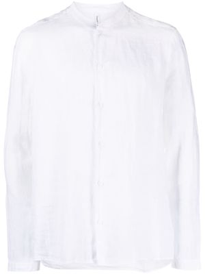 Transit band-collar linen-cotton shirt - White