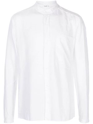 Transit band-collar panelled shirt - White
