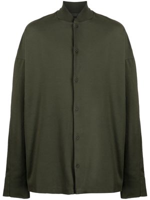 Transit baseball-collar cotton shirt - Green