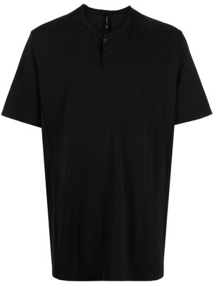 Transit button-fastening cotton T-shirt - Black