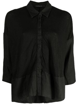 Transit button-up linen shirt - Black