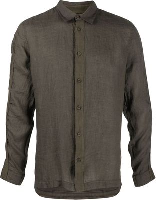 Transit crinkled long-sleeve shirt - Green
