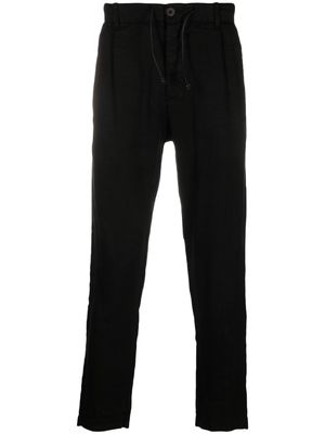 Transit drawstring cotton-linen cropped trousers - Black