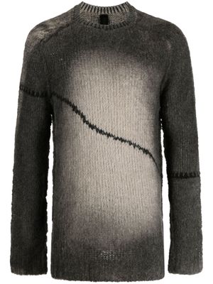 Transit faded-effect intarsia-knit jumper - Grey