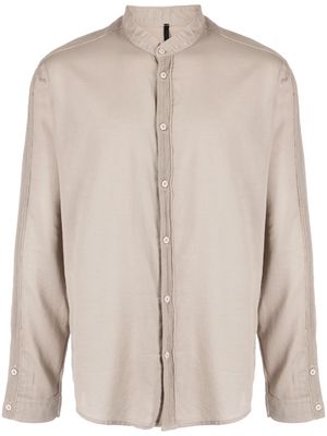 Transit grosgrain-trim long-sleeve shirt - Neutrals