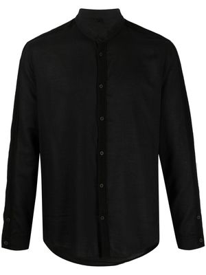 Transit mandarin-collar appliqué embellished shirt - Black