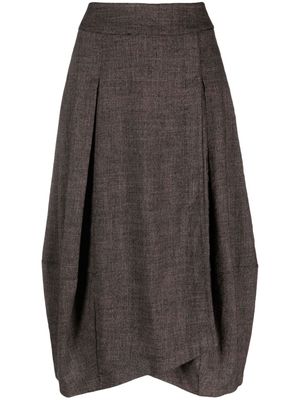 Transit mélange-effect pleated midi skirt - Brown