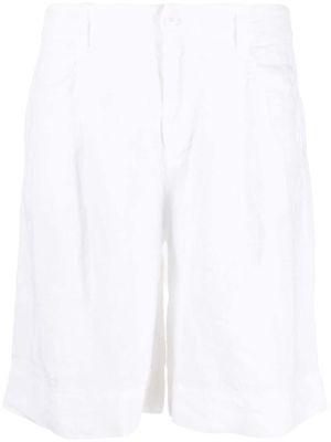 Transit pleated wide-leg linen shorts - White