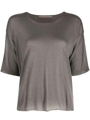 Transit round-neck ribbed-cuff T-shirt - Grey