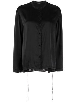 Transit sheer-panel silk-blend shirt - Black