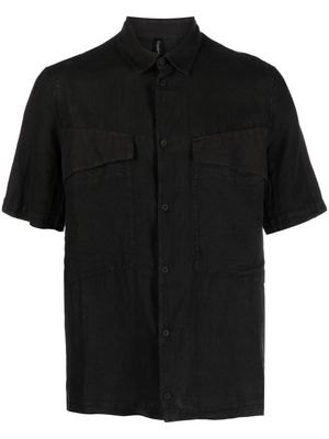 Transit short-sleeve linen-cotton shirt - Black