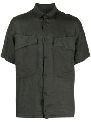 Transit short-sleeve linen-cotton shirt - Green