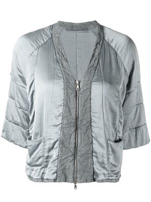 Transit short-sleeve silk bomber jacket - Blue