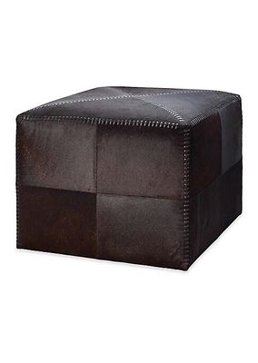 Transitional Leather Ottoman