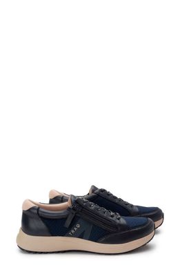 TRAQ by Alegria Eazee Sneaker in Navy Leather