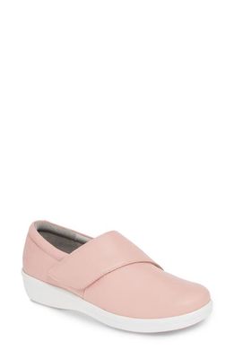 TRAQ by Alegria Qin Slip-On Sneaker in Blush Leather 